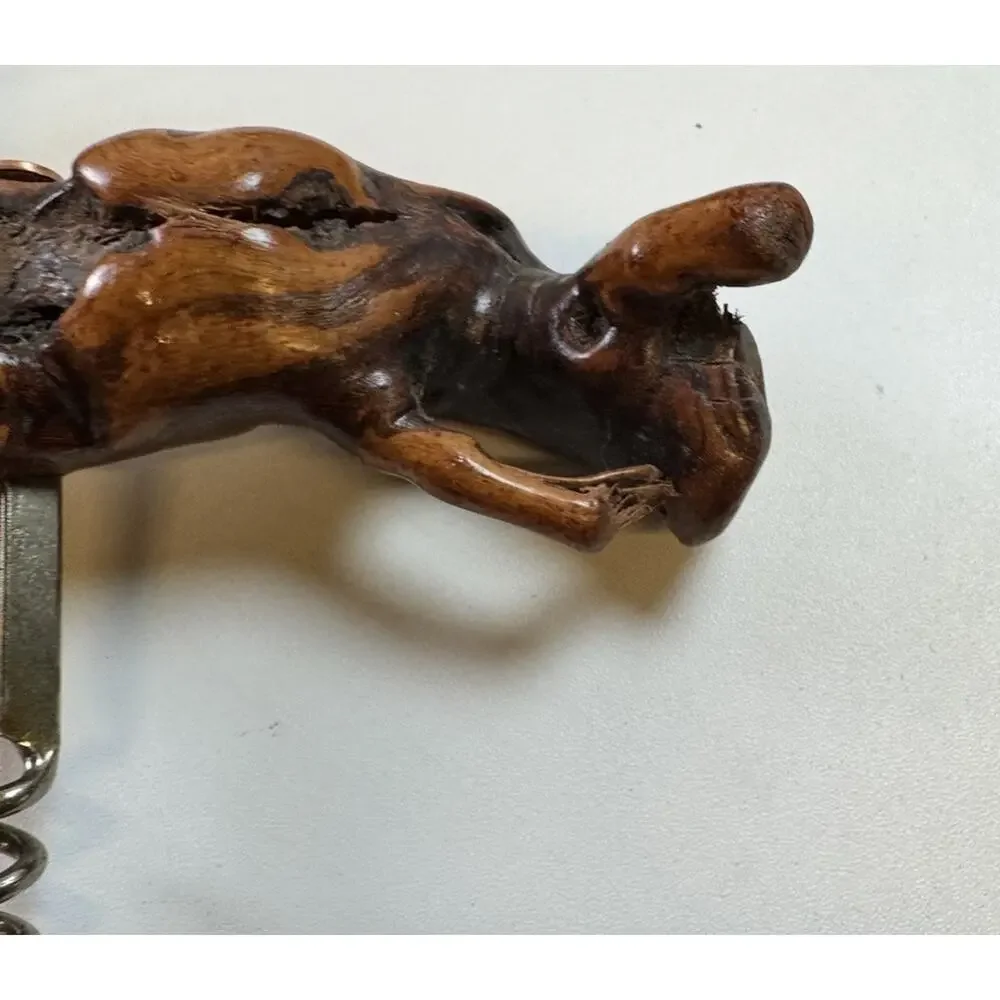 Vintage Driftwood Burl Corkscrew Set MCM Hand Carved Wine Opener - Bar decor
